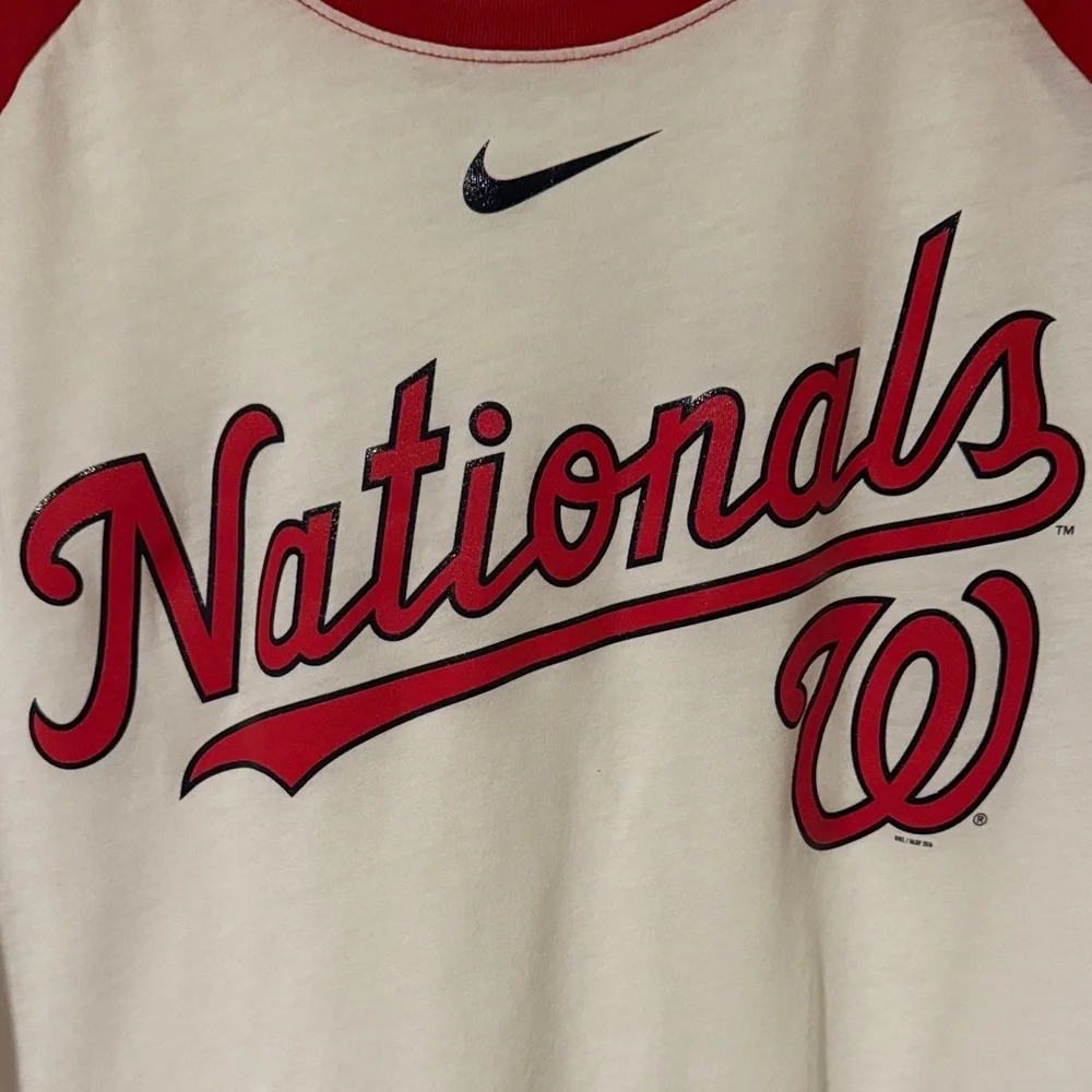 Nike Nationals Red and White Raglan Tee